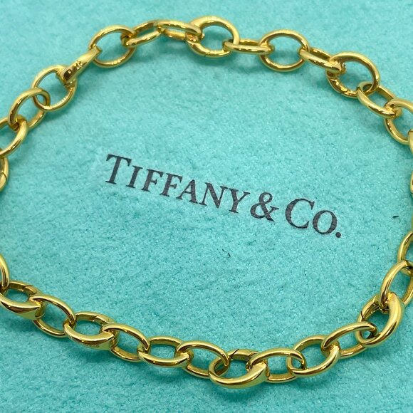 Tiffany & Co. 18K Clasping Charm Bracelet Yellow Gold 9 Clasping Links 7.5" - Picture 1 of 9